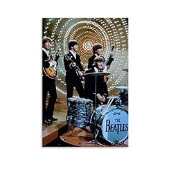 Beatles Top of The Pops Poster décoratif sur toile pour salon, chambre à coucher 30 x 45 cm - Les Beatles, Paul McCartney, John Lennon, RIngo Starr, George Harrison
