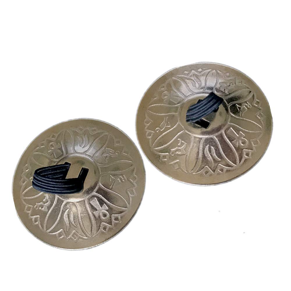 2 Pcs Finger Cymbals Belly Dancing Gold Finger Brass Musical Instrument Dancing Accessory for Dancer Ball Party