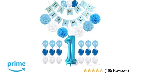 Amazon Com 1st Birthday Boy Decorations Kit Beautiful Boy Colors