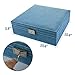 Bantoye Double-Layer Jewelry Box Suede Lint Square Display Storage Case with Lock Blue 10.4