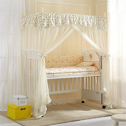 Mosquito net Shopping-Modern minimalist fashion creative Encryption Baby Square Top Children's Bed Floor Princess Style With Bracket classic romantic bedroom (Color : #1)