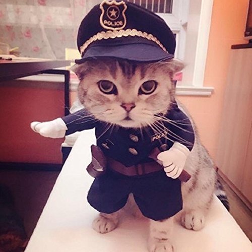 2B-better Funny Halloween pet police costume cosplay uniform suit jacket clothes