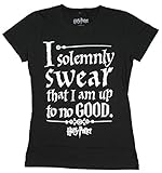 Harry Potter Solemnly Swear Juniors Black T-shirt Licensed (XL)