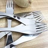 SwirlColor Pack of 2 Portable Stainless Steel Sporks Camping Cutlery Green view 5