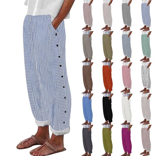 NREALY Linen Pants Women Womens Linen Pants Color AG-b Size X-Large