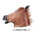 XIAO MO GU Halloween Costume Party Latex Animal Horse Head Mask (Brown)