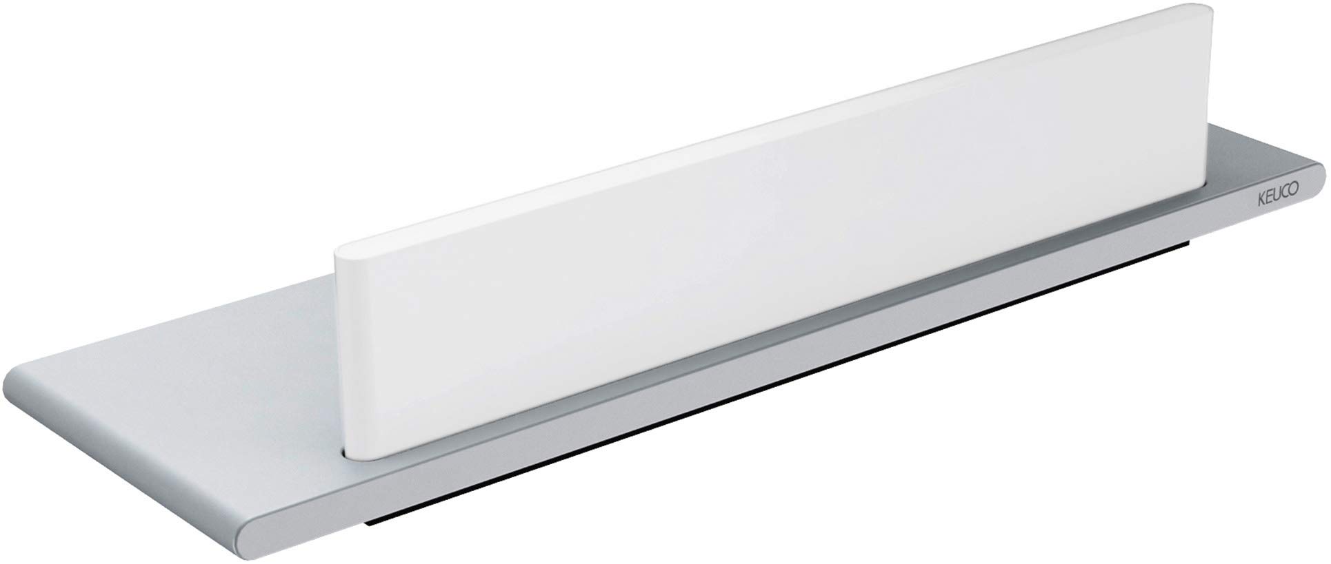 Keuco Edition 400 11559170000 shower shelf with glass puller, aluminium/anodised silver/white,34.4 x 11 x 3.2 cm