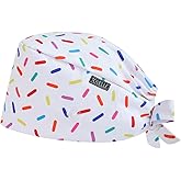 Scrub Caps Women, Double-Sided Printed Adjustable Women's Surgical Cap with Buttons, Breathable Design for Nurses and Doctors