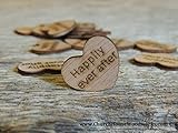 Wooden Heart Confetti ~ Happily Ever After ~ Wood Hearts, Wood Confetti Engraved Love Hearts- Rustic Wedding Decor (100 count)
