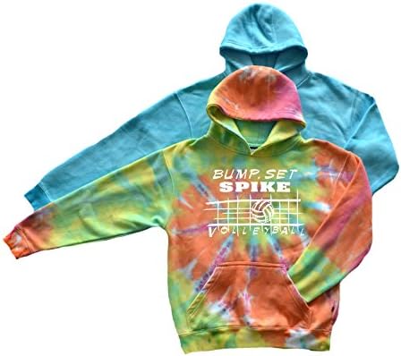 New Girls Volleyball Tie Dye Sweatshirt (Pastel,YL)