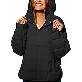 chouyatou Women's Quilted Pullover Puffer Jacket Packable Hooded Oversize Winter Coat Tops