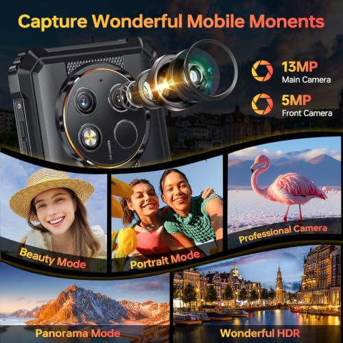 OUKITEL WP28E Movil Resistente 10600mAh 8GB+64GB/1TB TF 6.52" HD, Negro | Móvil Irrompible batería 10600mAh, 16GB(4+12)+64GB/1TB TF，Cámara 13MP Movil Todoterreno, Android 15/NFC/GPS/OTG/Face ID