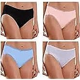 Karen Neuberger Microfiber Brief with Lace - 4 Pack (M, Black, Light Blue, White, Light Pink)