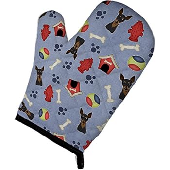 Caroline's Treasures BB4019OVMT Dog House Collection Min Pin Oven Mitt, Large, multicolor