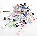 GCIYAEN Pack of 20 Colorful Stainless Steel Ball Barbell Tongue Rings Bars Piercing Cosmetic (Type1:20pcs)