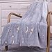 SOCHOW Glow in The Dark Throw Blanket Throw Size, Star Moon Shining Pattern Flannel Fleece Blanket, All Seasons Dark Grey Blanket for Kids