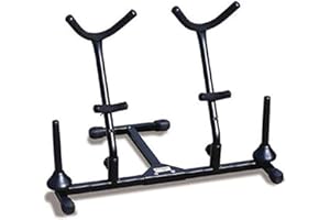 Hamilton Double Alto/Tenor sax Stand, Black, includes 2 pegs