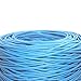 FiveStarCable Cat5e 1000 Ft 24 AWG CMR Riser Rated Solid Bare Copper Conductor UTP Ethernet PVC Cable - Blue Color