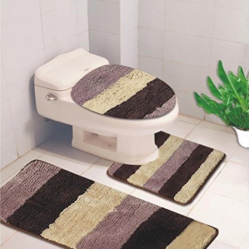 Denise Striped 3 Piece Bath Rub Set, Tub, Contour, Lid Spa - Thumbnail 4