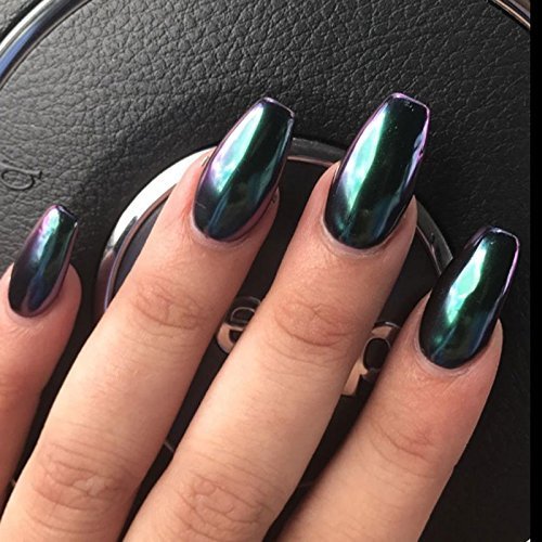 PrettyDiva Opal Chrome Nail Powder, Pure Mirror Effect Pigment Powder