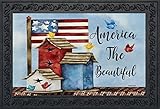Freedom Birdhouses Spring Doormat Indoor Outdoor Patriotic Primitive 18