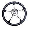 Amarine-made-13-12-Inch-Boat-Marine-5-Spoke-Destroyer-Steering-Wheel-with-Black-Foam-Grip