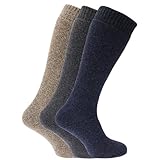 Mens Thermal Wool Blend Long Wellington Boot Socks (Pack Of 3)