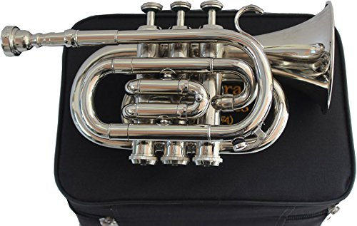 POCKET TRUMPET Bb SHINING BRASS WITH BAG 7C MOUTH PIECE - Thumbnail 6