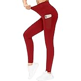 BeautiQueoos Thick High Waisted Yoga Pants with Pockets, Tummy Control Workout Running Soft Leggings for Women