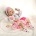 SanyDoll Reborn Baby Dolls, Baby Growth Partners, Headband Pink Small Safflower to Accompany Sleep Little Princess 22inch 55cm