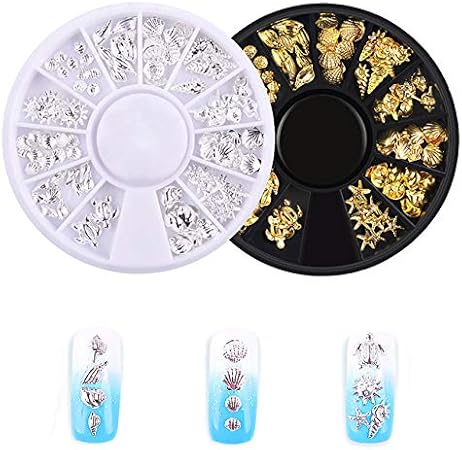 Amazon Kingsie スタッズ 2個セット シルバー ゴールド ネイルパーツ シェル 貝 ヒトデ ネイルアートパーツ 海系 夏 サマー ジェルネイル Kingsie スタッズ 通販