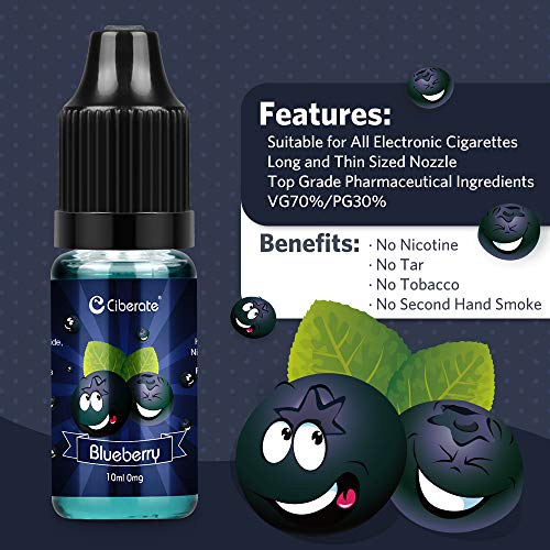 Ciberate E Liquids 12 x 10ml, 12 Aromen E Zigarette Liquids Set, 70VG/30PG Vape Liquids, ohne Nikotin – Bild 4