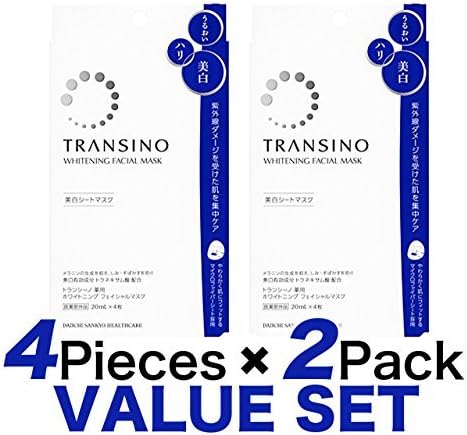 Transino Whitening Facial Mask 20mL x 4(Set of 2) by Transino