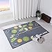 Carvapet Non-Slip Kitchen Mat Set Rubber Backing Doormat Runner Rug Set, Lemon Design (Grey 15