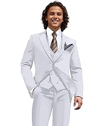 Men's 3 Piece Slim Fit Suit, White Wedding Suits