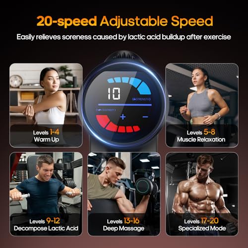 AERLANG Massage Gun with Heat Deep Tissue Back Massager Neck Massager for Pain Relief,Muscle Percussion Massage Gun, Birthday Gifts for Men Women Dad him Handheld Message Gun with 7Heads&Silent | Back Massager for Athletes for Pain Relief Percussion Handheld Massage Gun Birthday Gifts for Him 7Heads&Silent Carrying case