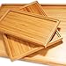BambooMN Organic Bamboo Serving Tray, Vanity, Tea Serving, Appetizers, Snacks, Charcuterie Board - Rounded Edges, 11