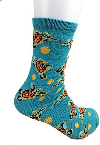 Unisex Country Style Thick Cotton socks (Large, Sea Turtle Blue)