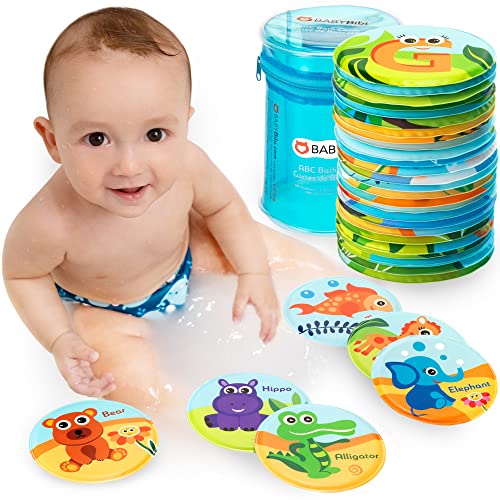 Floating Animals & Alphabet Flash Cards for Bathtub Preschool Learning Toddler Flash Cards