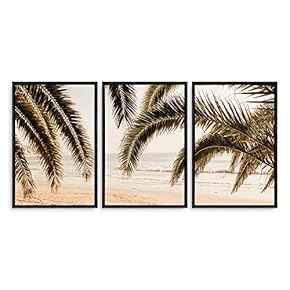 Framed for Living Room Bedroom Vintage Tropical Palm...