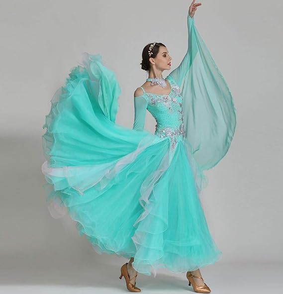 WDSBZNB Vestito Danza Lirica Per Donna Abito Da Ballo Lirico In Pizzo Floreale Da Donna Abito - Foto 8