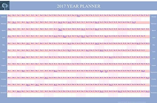 HVP 36x24-Inch 2017 Year Wall Planner