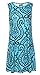 Summer Beach Dresses for Women Tshirt Sundresses Boho Casual Sleeveless Floral Shift Pockets Swing Loose Damask Blue Green 2X-Large