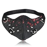 Yes I am PU Leather Rivet Half Face Punk Cosplay Wind Protective Motorcycle Anti-Dust Mask