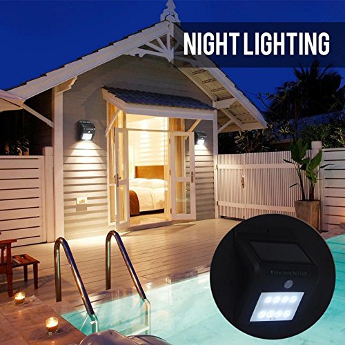 Solar Lights Outdoor, 8 LED Solar Motion Sensor Lights,IP64 Waterproof Motion Sensor Security lights for Garden,Yard,Porch,Landscape,Garage,Driveway Black