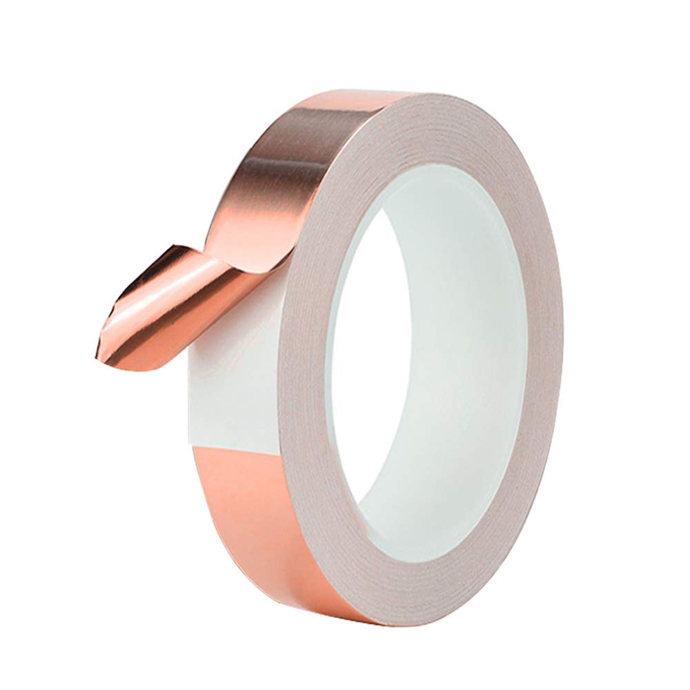 QitinDasen 50m X 20mm Premium Copper Foil Tape with Conductive Adhesive, for EMI Shielding, Slug Repellent, Paper Circuits, Electrical Repairs, Grounding, Crafts DIY