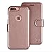 LUPA Wallet case for iPhone 7 Plus, Durable and Slim, Lightweight with Classic Design & Ultra-Strong Magnetic Closure, Faux Leather, Rose Gold, for Apple 7 Plus