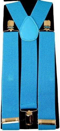 Men's Unisex Clip-on Braces Elastic "Sky Blue" Suspender