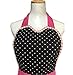 Hyzrz Lovely Sweetheart Retro Kitchen Cotton Cooking Salon Pinafore Vintage Aprons for Girls Women Apron with Pockets, Black and Pink