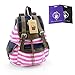 DAKIA Unisex Fashionable Canvas School Bag Super Cute Stripe School College Laptop Bag Backpack for Teens Girls Boys Students (PINK)